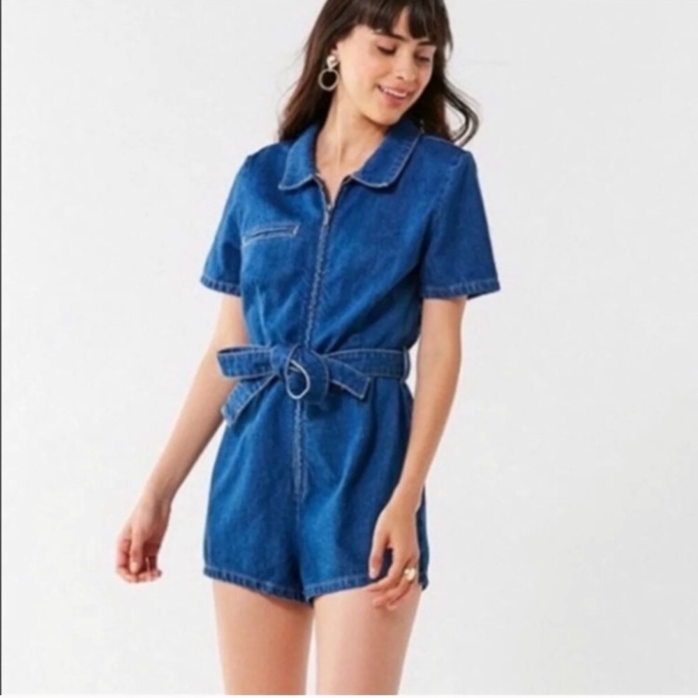 NWOT UO hello sunshine denim romper